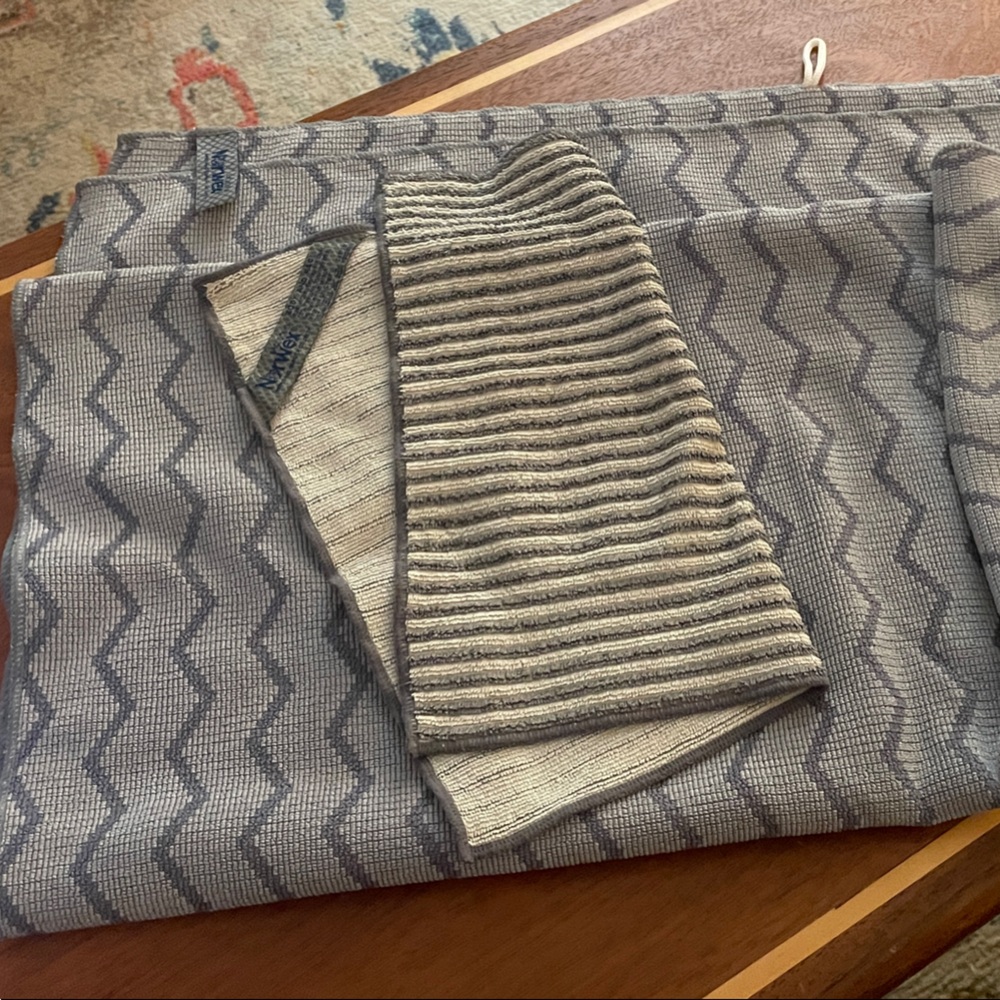 NORWEX lot of 2 body and face gray natural cleaning towels